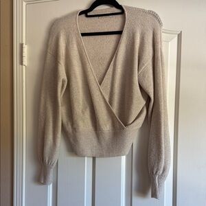 nuuds Cream V-Neck Women's Sweater